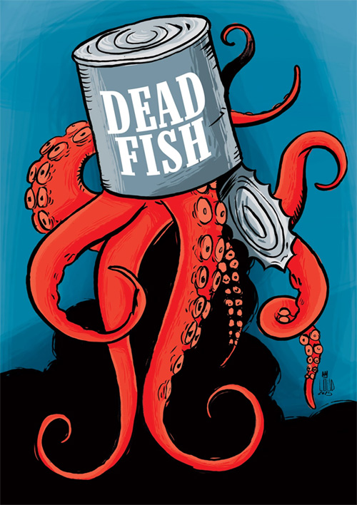 Ilustra usada para um cartaz de shows do Dead Fish 
