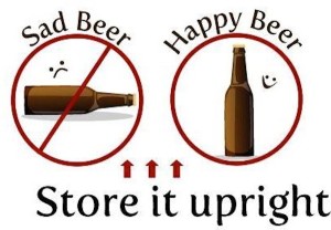 Garrafas deitadas podem causar oxidação, pois há maior contato de oxigênio que há dentro da garrafa com a cerveja